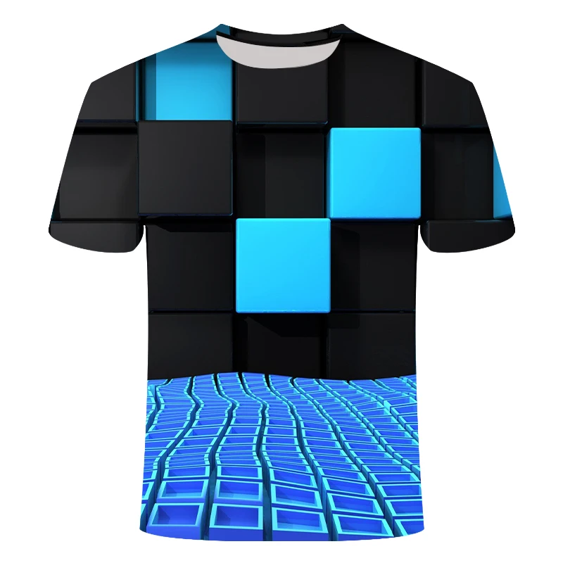 

Cross-border new multi-color magic square 3D digital printing short-sleeved men's summer T-shirt
