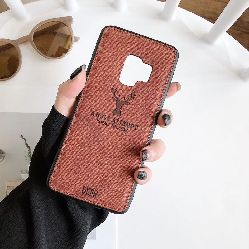 Brown Роскошный ударопрочный тканевый чехол s для samsung S11 M30S A51 A50 A70 A80 A90 M20 ткань текстура для samsung Note10 Мягкий силиконовый чехол - Цвет: Brown