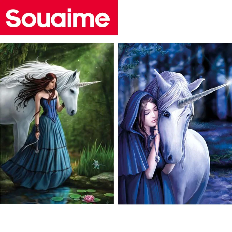5D DIY Алмазная картина девушка и лошадь квадратная/круглая Дрель Стразы Вышивка