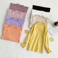 girls shirts long sleeve tops for kids cotton childrens thermal underwear turtleneck kids bottom toddler undershirt 1 10 year