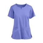 Униформа для медсестер, размера плюс, женская, модная, с коротким рукавом, V-образным вырезом и карманами, топы для работников, Blusas Mujer De Moda, 2021 Рубашка