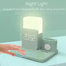 3 In 1 Wireless Charging Clock Charging Night Light 10W Wireless Chargers Multi-function For Iphone Iwatch And Airpods