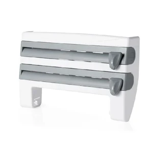 Настенный диспенсер для рулонов горячая Распродажа, кухонный стеллаж для хранения пленки, с резаком для ремня L9 #2