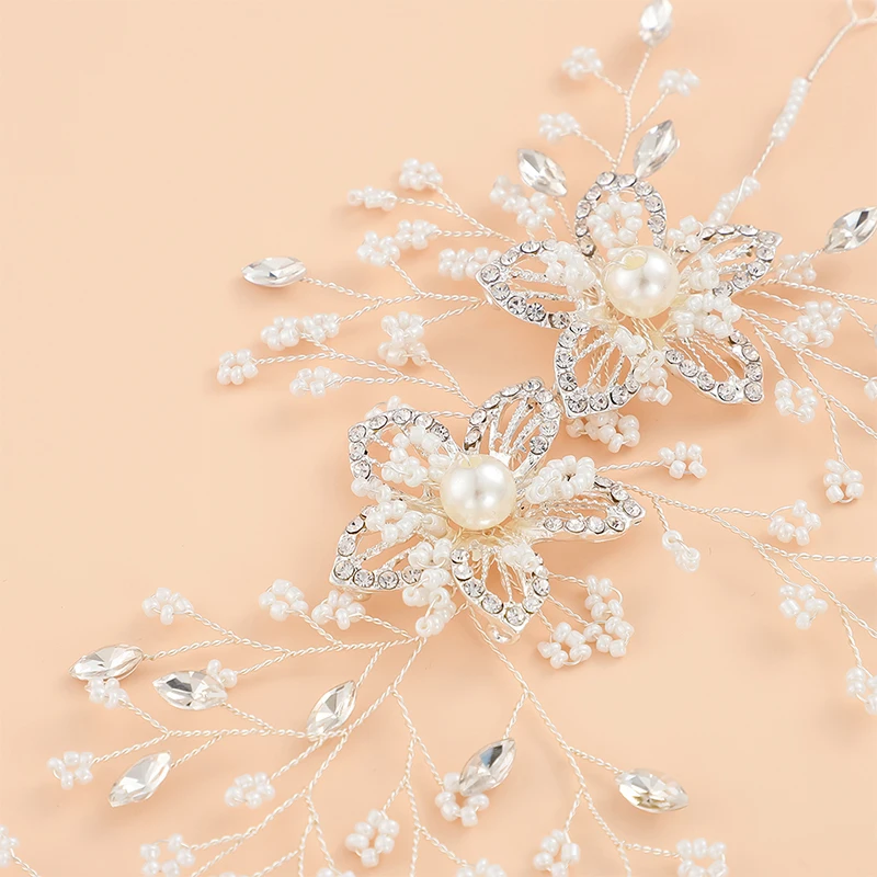 Женская Гибкая повязка на голову с кристаллами и цветами | Украшения аксессуары