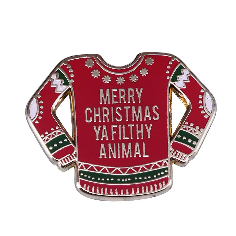 

Fashion Christmas Sweater Brooches Santa Claus Hat Snowflake Penguin Gingerbread Man Pins Badges Brooch New Year Gifts