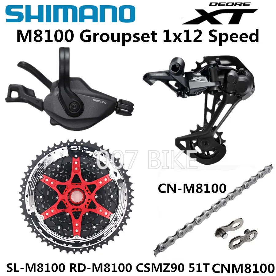 z90 B 51T CNM8100 SHIMANO DEORE XT M8100 комплект горного велосипеда MTB 1x12-Speed CSMZ903 11-51T SL+ RD+ CSMZ90+ X12 M8100 переключатель заднего хода - Цвет: z90 B 51T CNM8100