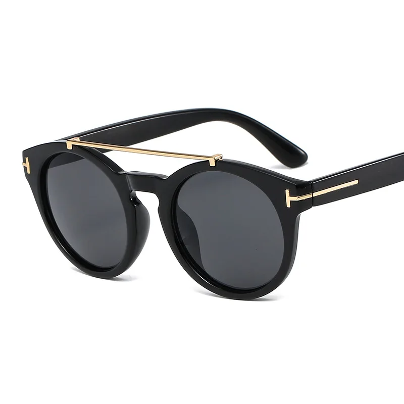 

Retro Gray Green Round Rivet Sunglasses Women 2022 Brand Tom Double Bridge Shades Eyewear Colorful Trendy Men Sun Glasses Female