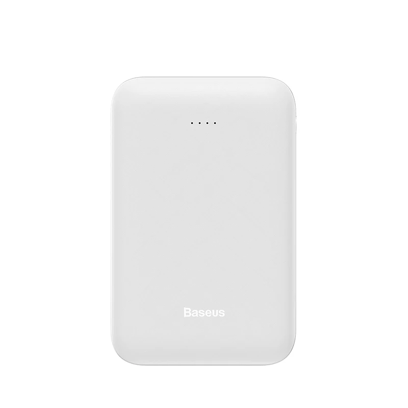 White Power Bank Baseus Mini, 10000 мА/ч, Дополнительный внешний аккумулятор для Xiaomi, huawei, samsung, iPhone, портативный внешний аккумулятор с двумя usb-портами, зарядное устройство - Цвет: White Power Bank