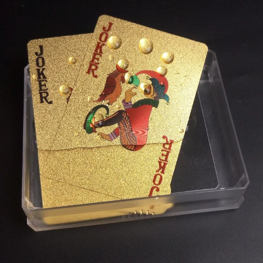 Водостойкие Карты Magic 24K золотые игральные карты покерная игра колода из золотой