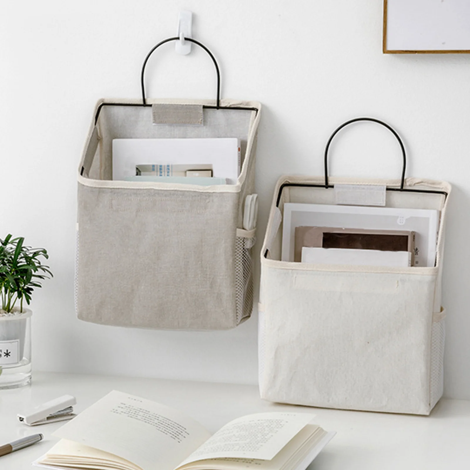 Настенные сумки для хранения настольный органайзер корзина из хлопка и льна