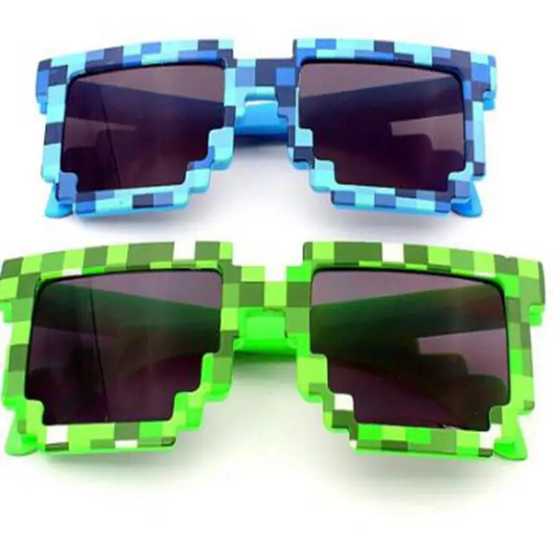 Thug Life очки-мозаика солнцезащитные очки для мужчин женщин 8 бит кодирование