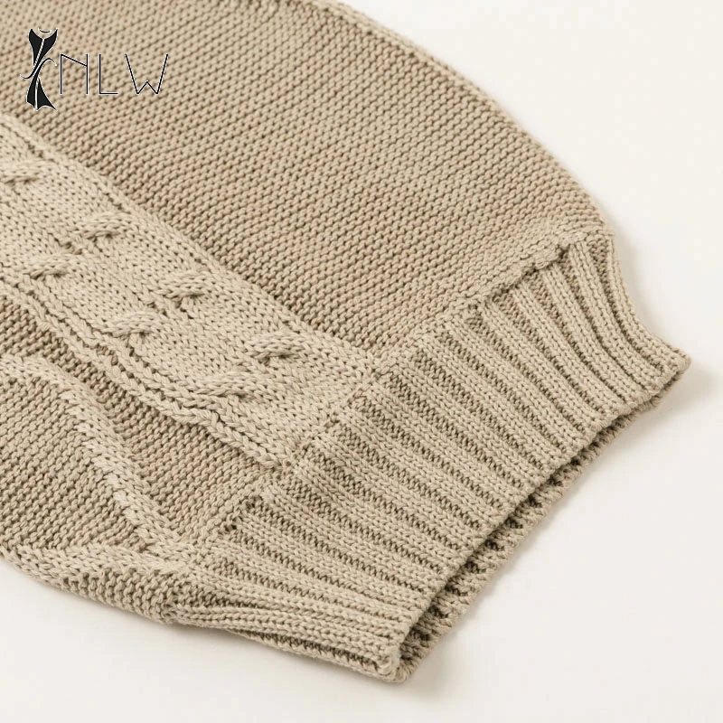 NLW Turtleneck Black Sweater Women Winter Oversized Knitted Sweater Jumper Fall Casual Lantern Sleeve Vintage Sueter Mujer