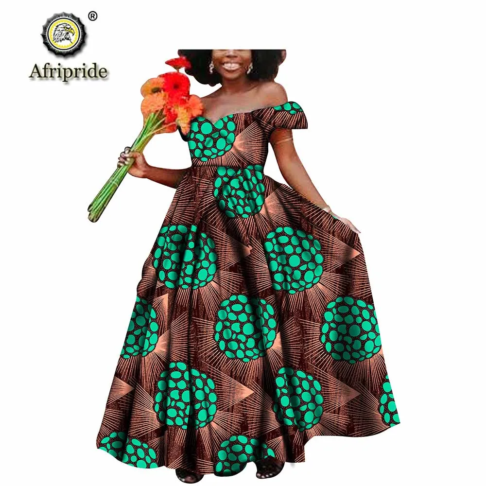 2019 африканские длинные платья макси для женщин с открытыми плечами и V образным