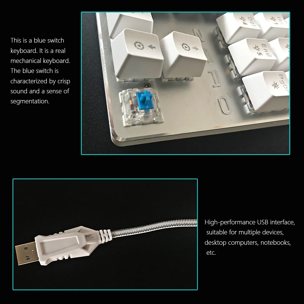 

87/104 Gaming Mechanical Keyboard keys Anti-ghosting Blue/Red Switch Wired LED Backlit Russian/US for Computer Laptop