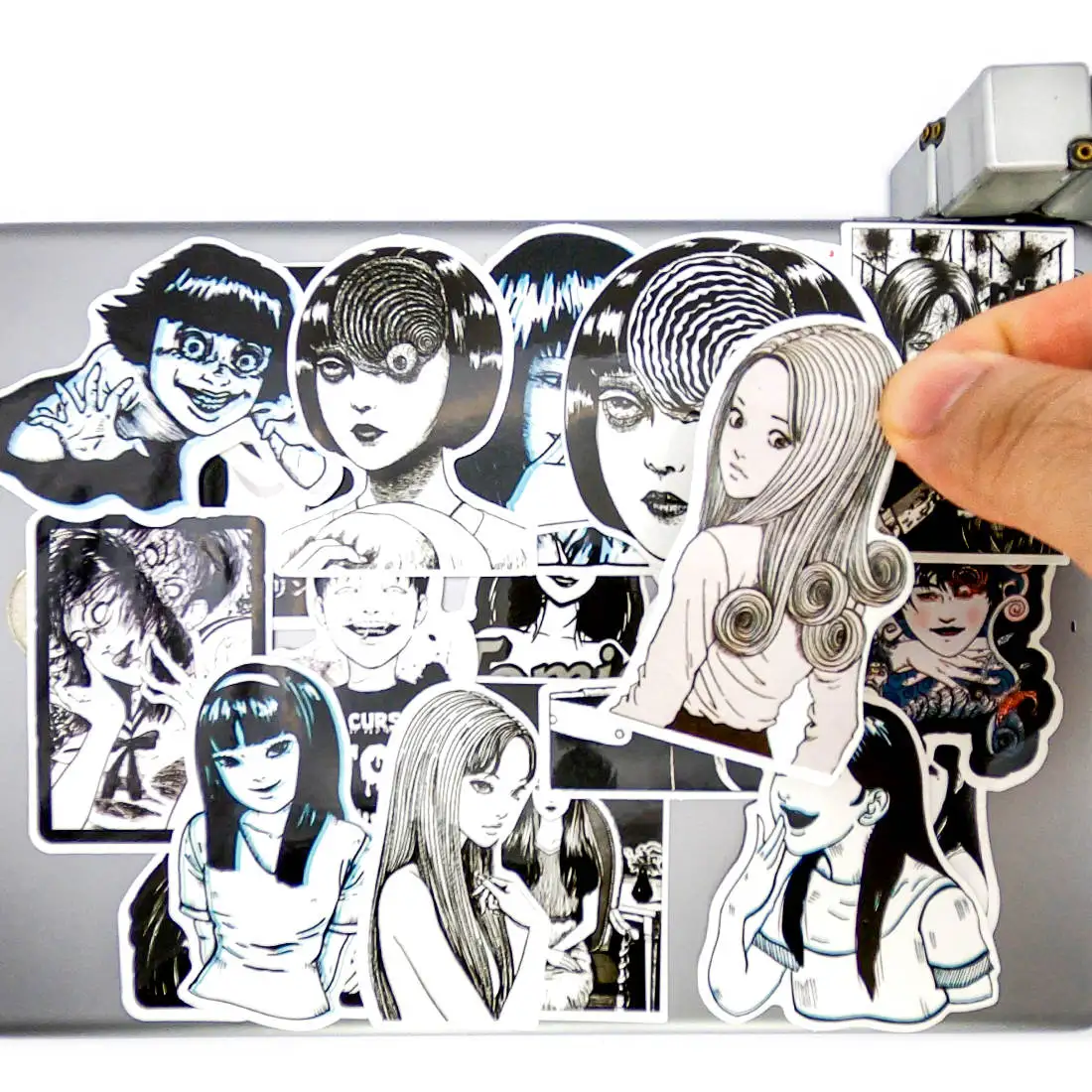 

10/20/30pcs Horror Comics Junji Ito Tomie Spiral Funny Anime Phone Laptop Case Guitar Luggage Skateboard Motorcycle Car Stickers