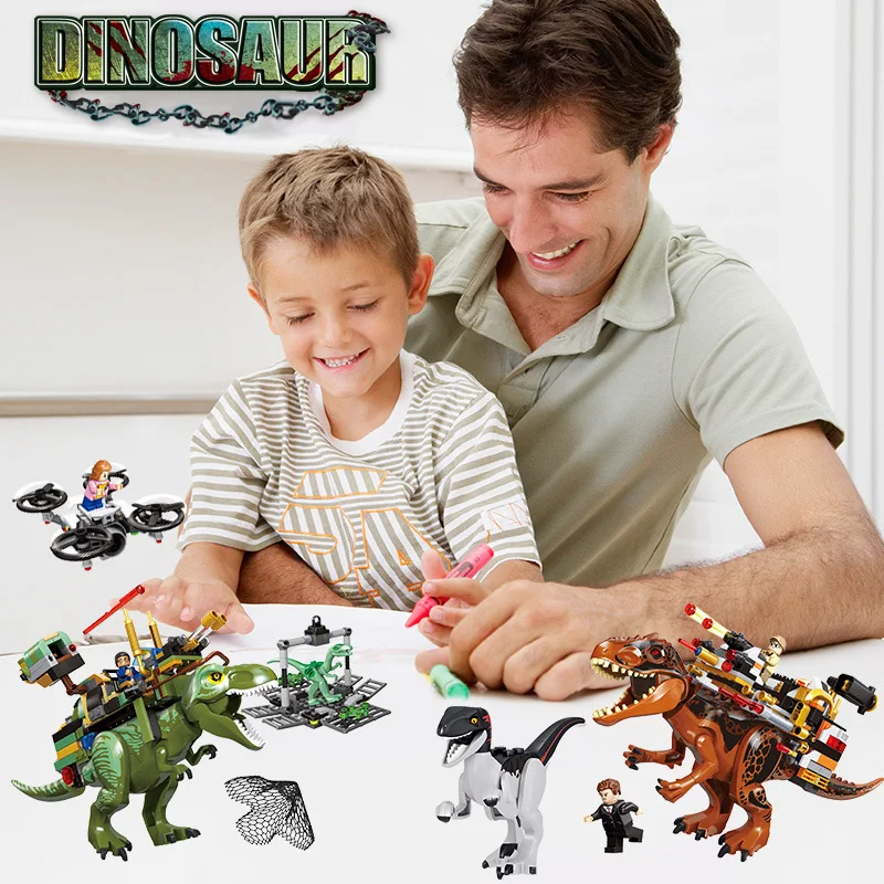 

560pcs Tyrannosaurus Breakout Building Blocks Compatible Jurassic World Park Dinosaur Blocks Bricks Toys For Boys Gifts