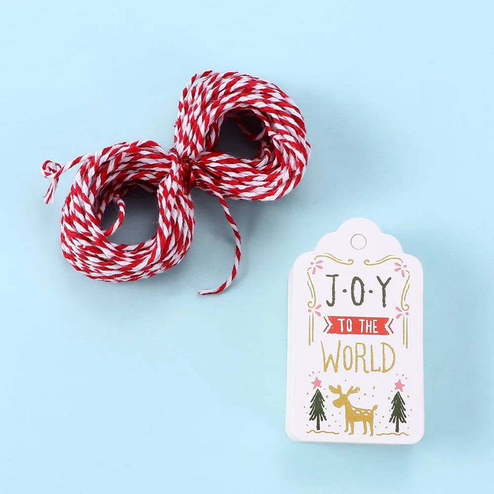 50 шт./компл. бумажные ярлычки на завязке рождественские украшения Висячие DIY