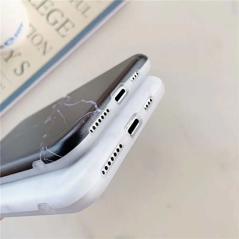 

Luxury Marble Stone Texture Phone Case For iPhone 11 Pro Xs Max X XR 7 8 Plus Black White Soft TPU Silicone Matte Back Cover