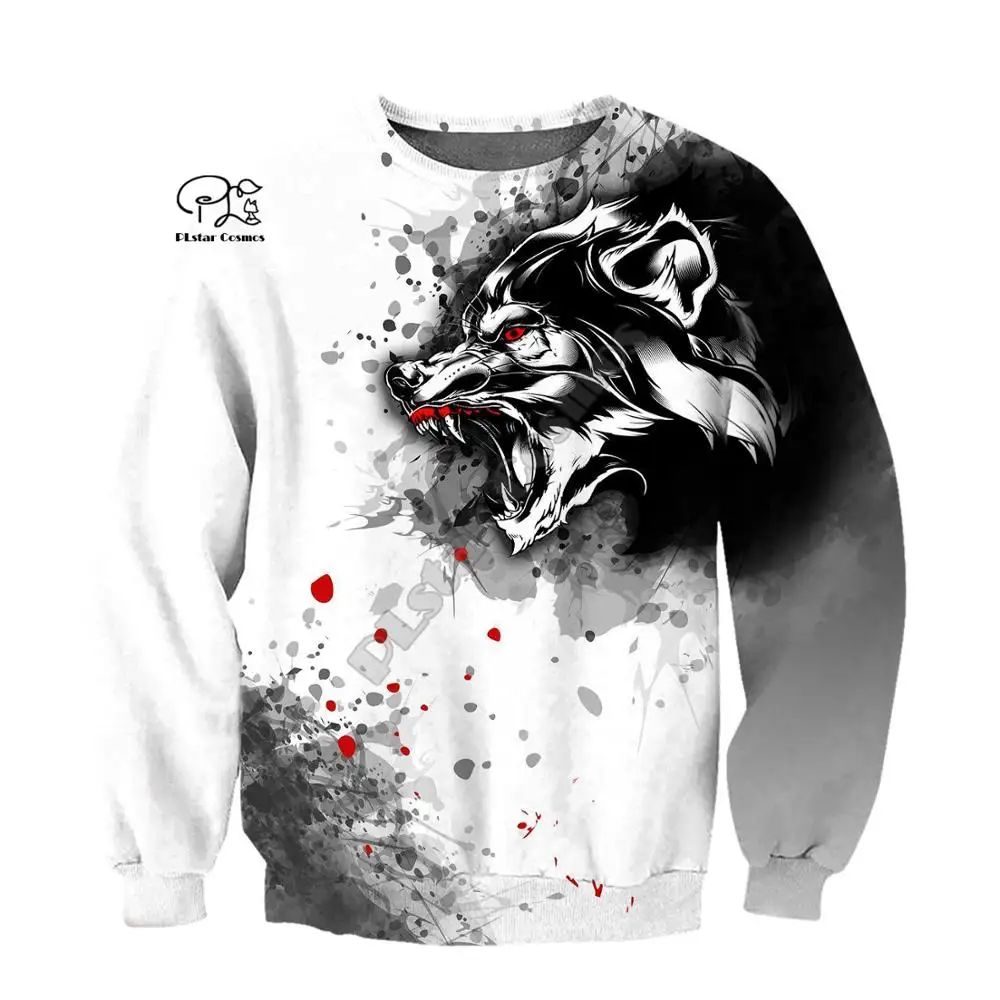 

PLstar Cosmos Animal Hunting Wolf Tattoo Hunter Camo Autumn Tracksuit Harajuku 3DPrint Men/Women Streetwear Hoodies Pullover N28