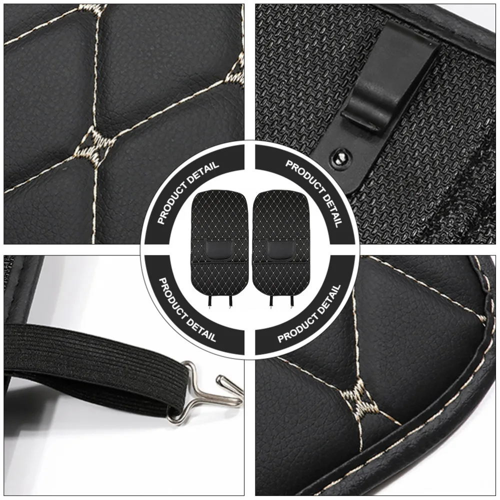 

2pcs Car Seat Back Cover Car Kick Mats Protector Leather Seat Back Protector