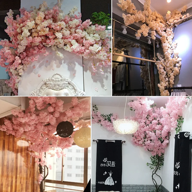 

Hot-selling Simulation Multi-color Cherry Tree Branches 137cm, Home Living Room Display, Holiday Decoration,Wedding Scene Layout
