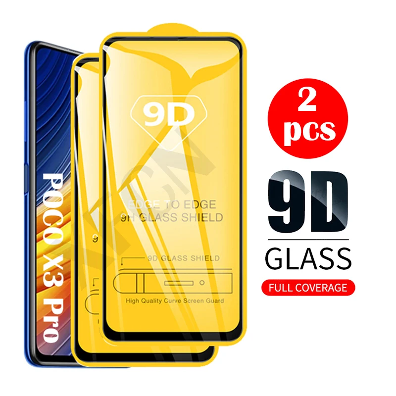 

1/2Pcs 9D Glass POCO M3 Pro 5G Screen Protector For Xiaomi Poco M3 X3 Pro Tempered Glass Case for Poco F3 X3pro NFC Phone Cover