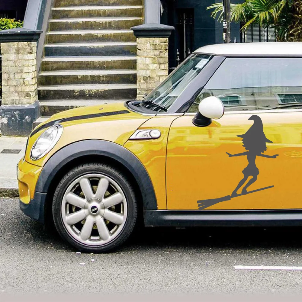 

Lovely Witch Carbon Sticker Decoration Sticker For Car Side Mirror Rearview Diy Your Own Personalized Car