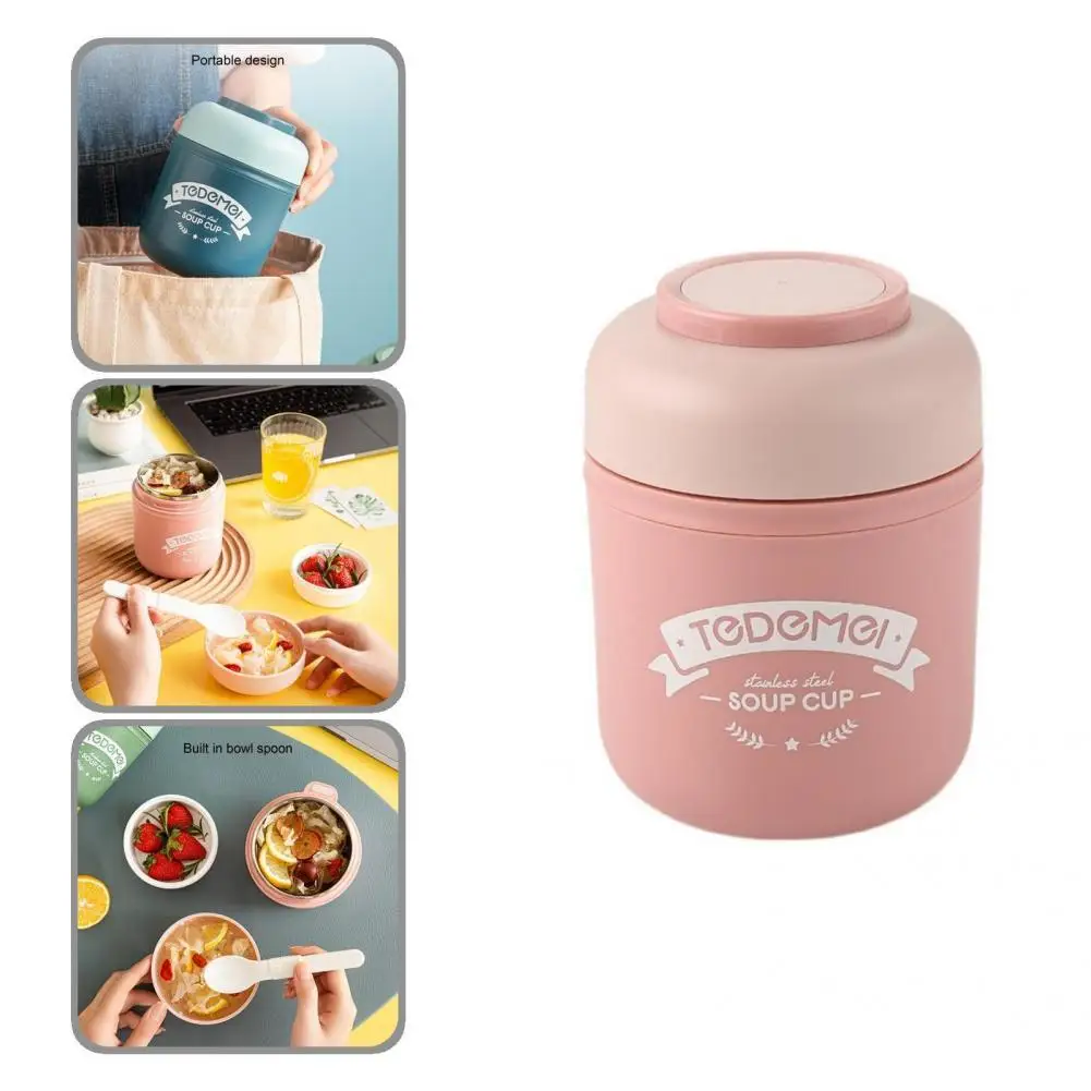 

Modern Vacuum Cup Anti-wear Lightweight Sealed Breakfast Cup with Lid Soup Cup Soup Cup 550ml