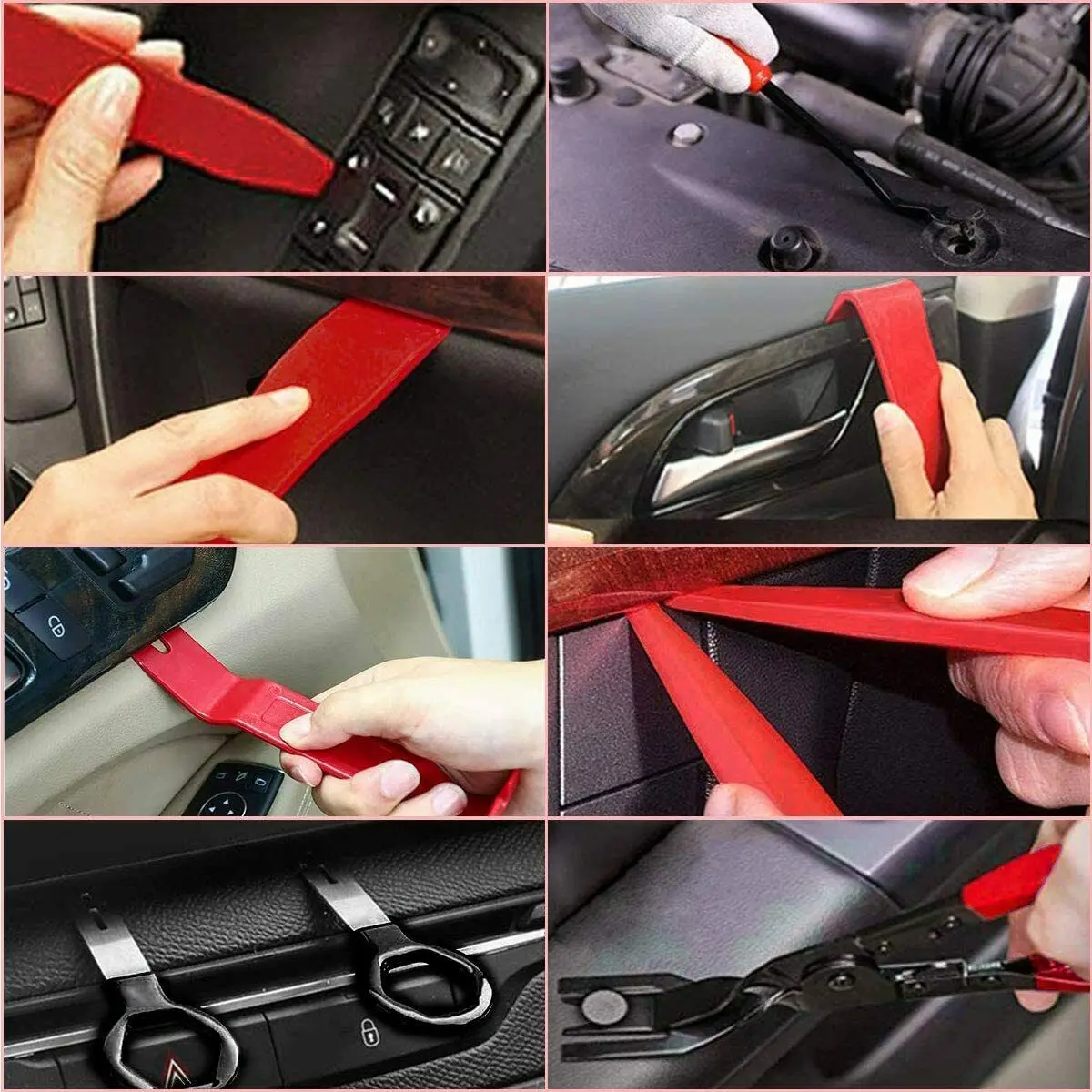 

19/38 PCS Car Trim Removal Tools Kit Auto Panel Dash Audio Radio Removal Installer Repair Pry Car Tools Kit Fastener Removal