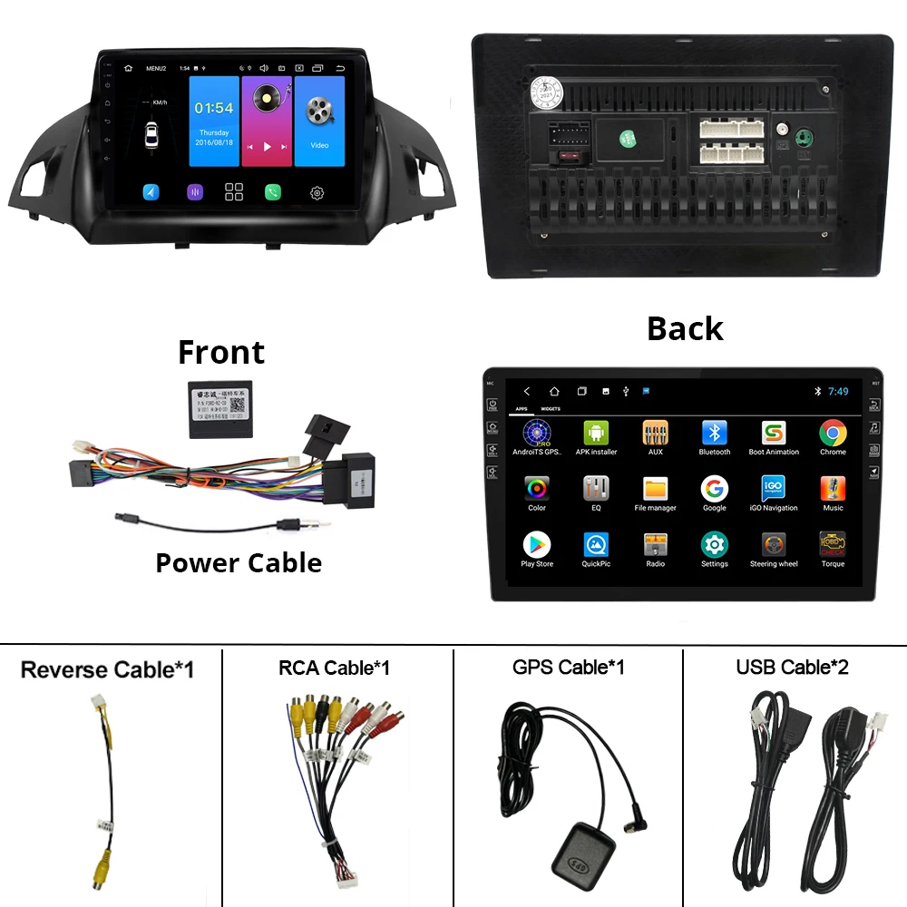 

2DIN Android 9.0 Car Multimedia Player For Ford Kuga Escape 2013 2014 2016-2017 Car Radio Navigation GPS 2 Din Car DVD Player