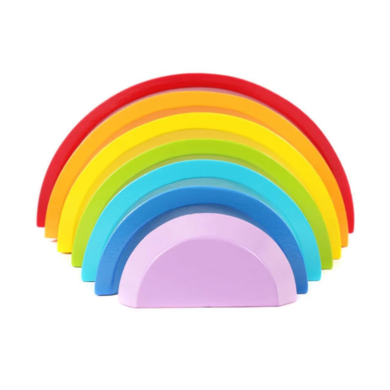 Игрушки Монтессори Радуга Вальдорф строительные блоки раннего Leranning обучающий