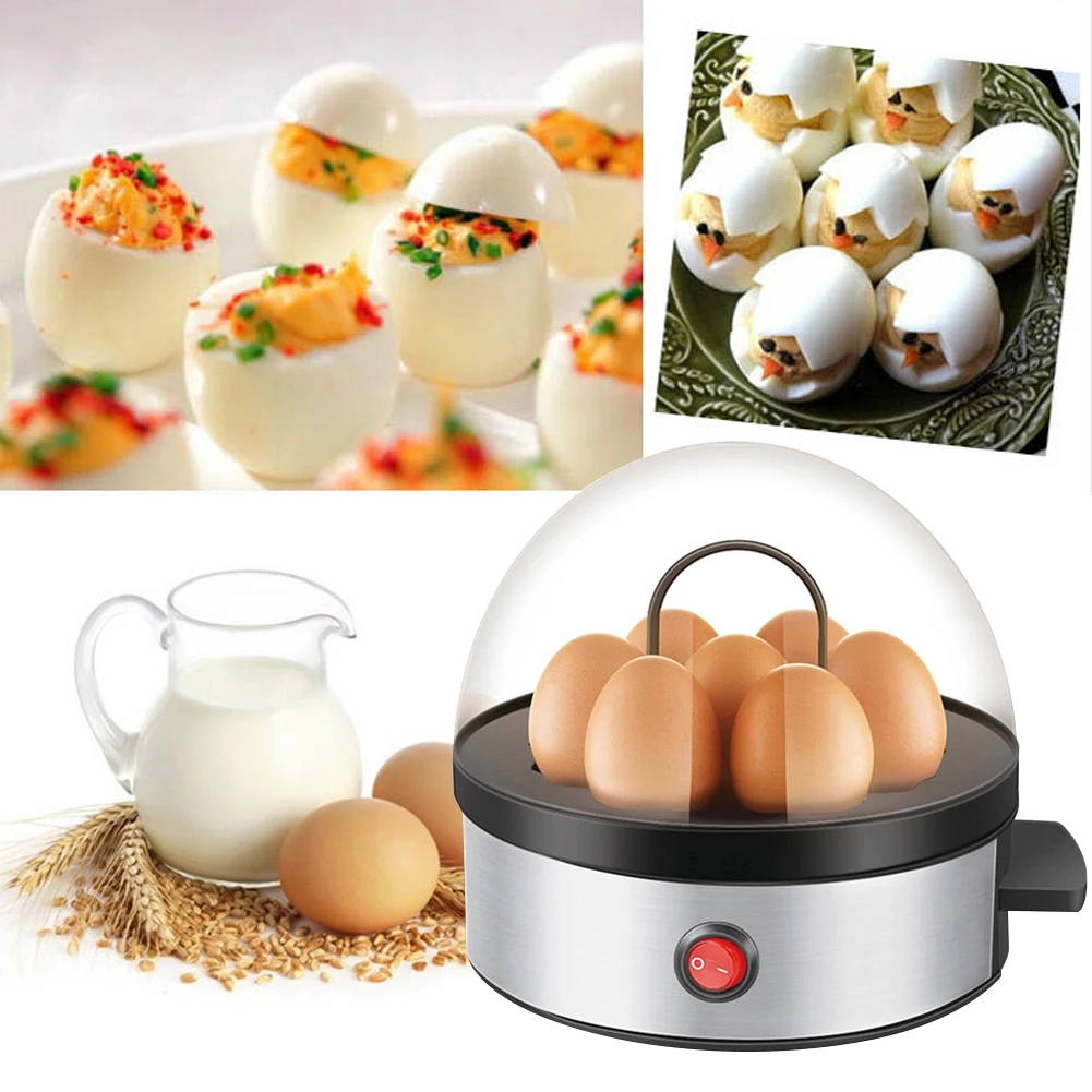 

Electric Egg Boiler Steamer 7 Eggs Capacity Breakfast Egg Cooker Poacher Corn Milk Heating Steamed Kitchen Cooking Machine 220V