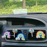 air freshener car ornaments air conditioning vents perfume clip rainbow lollipop fragrance creative auto interior decor