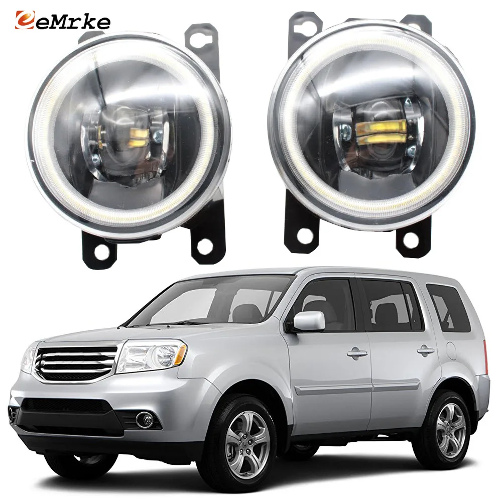 

Светодиодный дневные ходовые огни Angel Eye DRL для Honda Pilot 2012, 2013, 2014, 2015-2020, 2019, 2018, противотуманные фары, вырезанные линзы, Стайлинг автомобиля