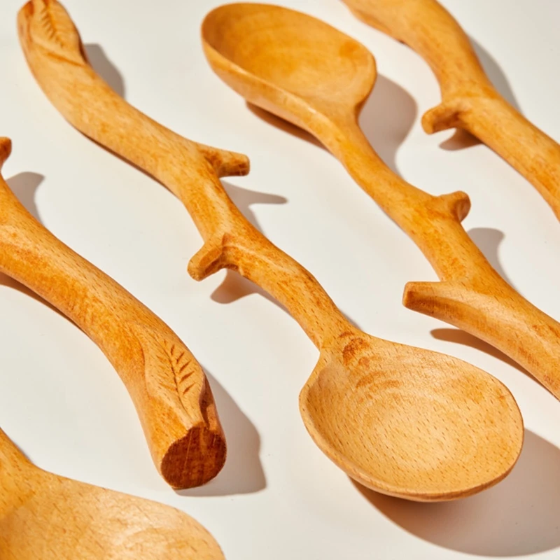 

1 Piece Wooden Coffee Spoons Stirring Spoons Tea Spoons Long Handle Teaspoons Cakes Tea Spoons Long Spoons for stirring