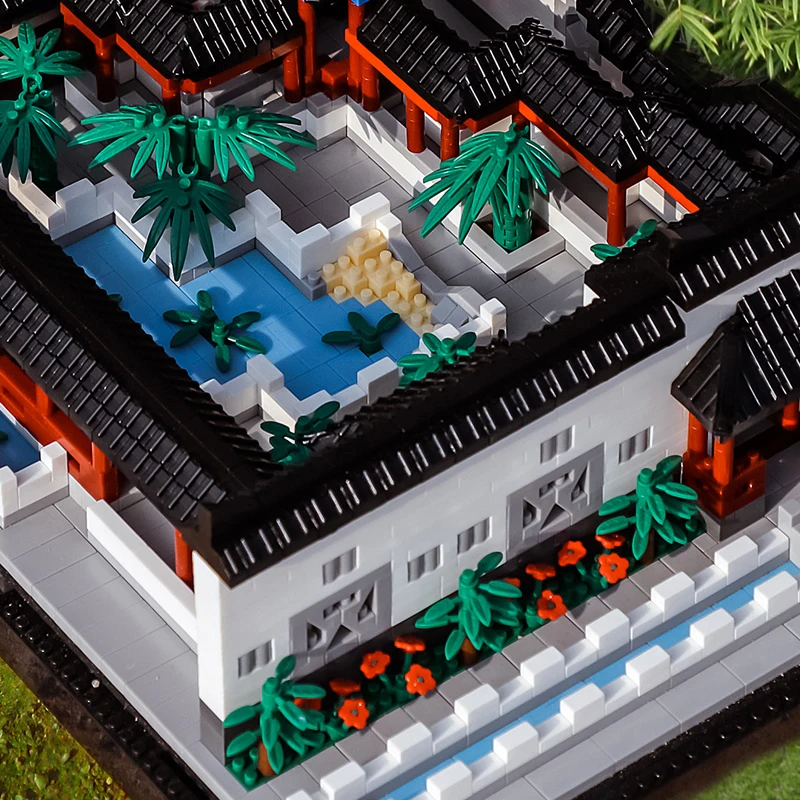 

Balody World Architecture Garden House Courtyard Lake Tree DIY Mini Bricks Creative 3D Model Building Blocks Kit Toy for Kids