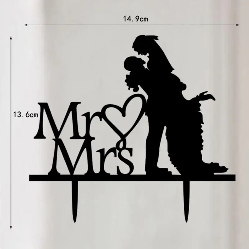Горячие десертные карты Свадебный торт Топпер невесты жених Mr Mrs акрил черный персонализированные Торт Топперы Свадьба Вечерние поставки
