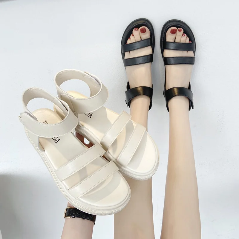 

2021 Summer Clogs With Heel Female Sandal Womens Wedges Shoes Muffins shoe Thick Girls Fashion Platform New Comfort Clear Beige