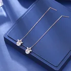 YiKLN модные серьги-подвески из титановой стали с фианитами и кристаллами для женщин Висячие серьги из розового золота с кисточками ювелирные изделия YE20005