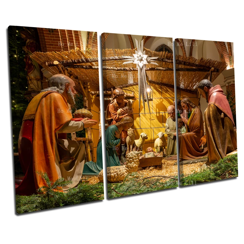 Nativity Scene Canvas Wall Art By Ho Me Lili Christmas Jesus Was Placed In A Manger At Birth Painting For Holiday Decorations