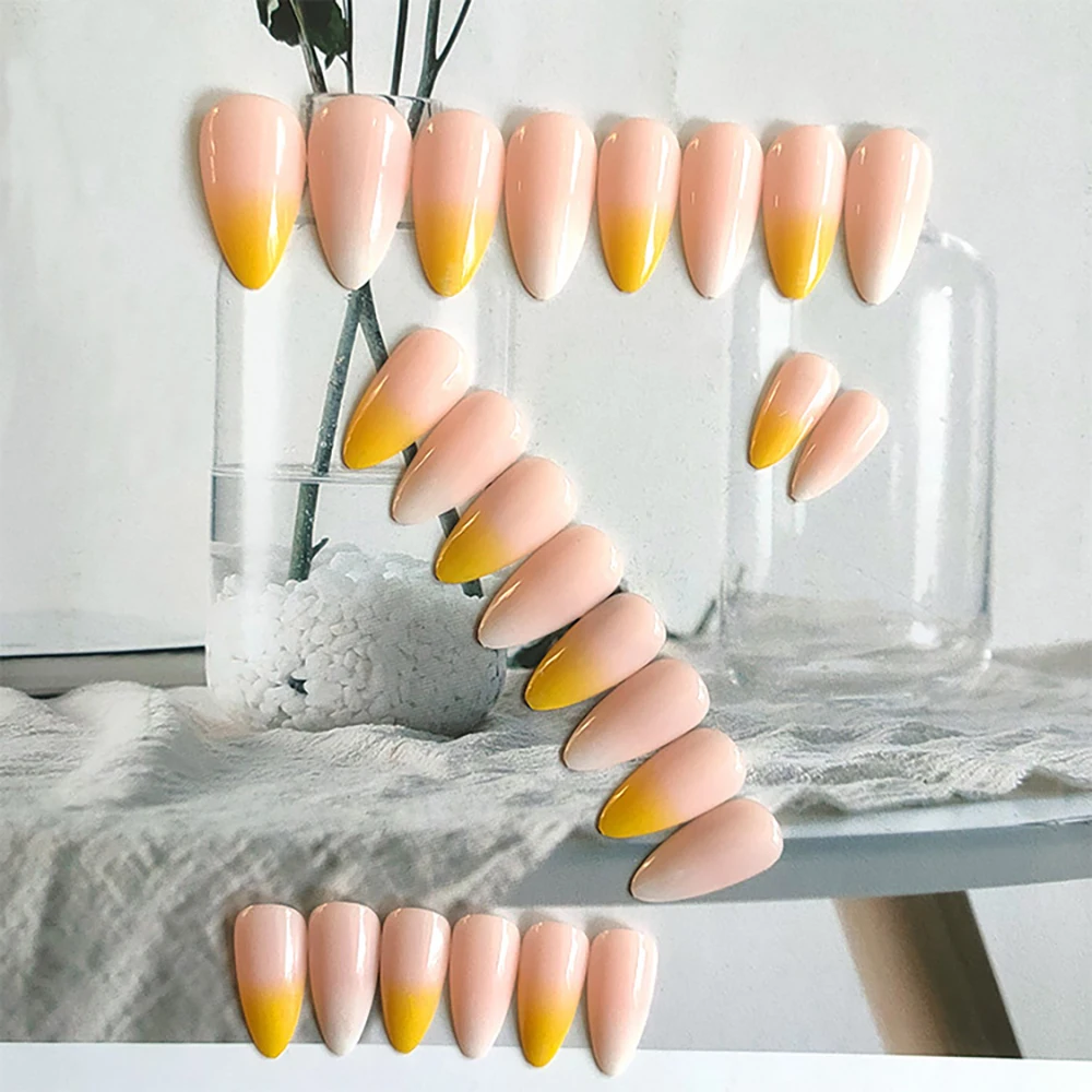 

24 Pcs/Box Fashion Gradient Full Cover False Nails DIY Ballerina Fake Nails Press On Nails Detachable Nail Art Tips