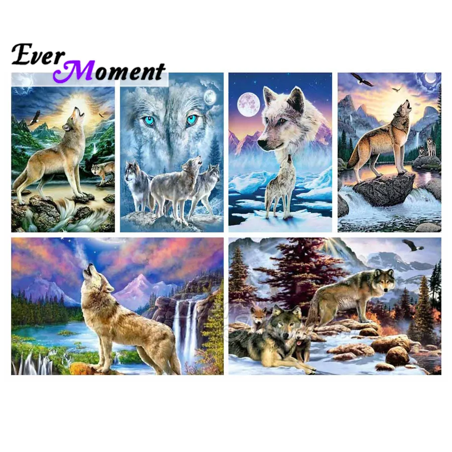 Когда-нибудь момент алмазов картина волк группы Луна хобби 5D DIY Алмазная вышивка