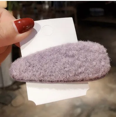 3pcs purple Новинка, 3 шт./комплект, корейские зимние мягкие плюшевые принадлежности для волос для девочки, женские заколки для волос с искусственным мехом, заколки для девочек, заколки для волос - Цвет: 3pcs purple