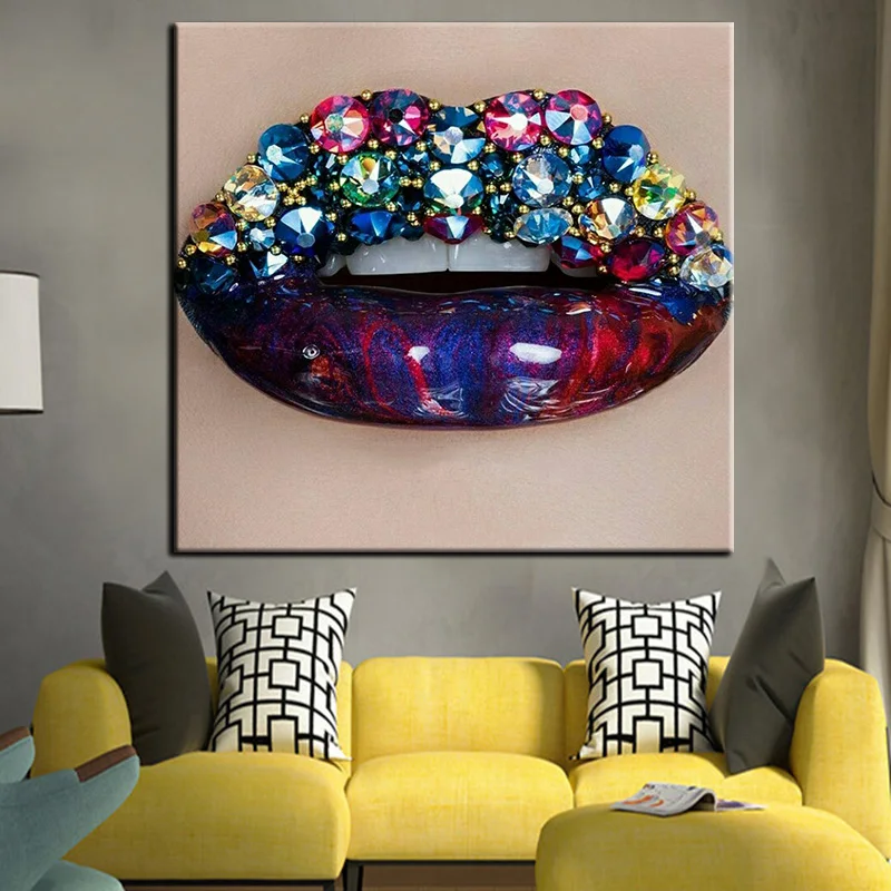 Цвет драгоценный камень пикантные женские туфли с рисунком в виде губ для