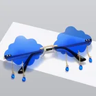 Персонализированные Солнцезащитные очки в форме облака, женские солнцезащитные очки в преувеличенном стиле от дождя, модные стильные очки для покупок, для отдыха и путешествий