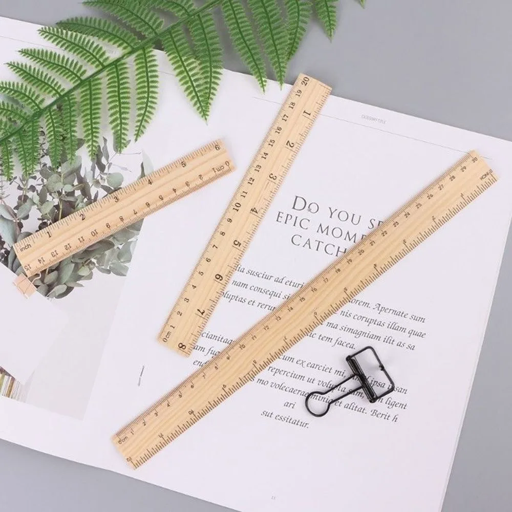 

Wooden Ruler 15cm 20cm 30cm Double Sided Metric Rule Precision Measuring Tool Learning Student School Stationery