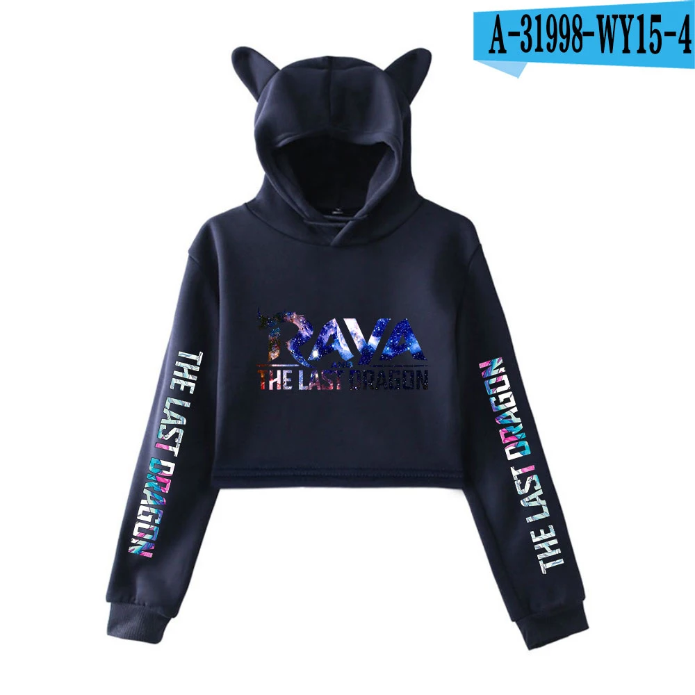 

Novelty Anime Raya and the Last Dragon Cat ear Hoodie Girl Tops Women Kawaii Sweatshirts Personality Sexy Crop Tops Clothes