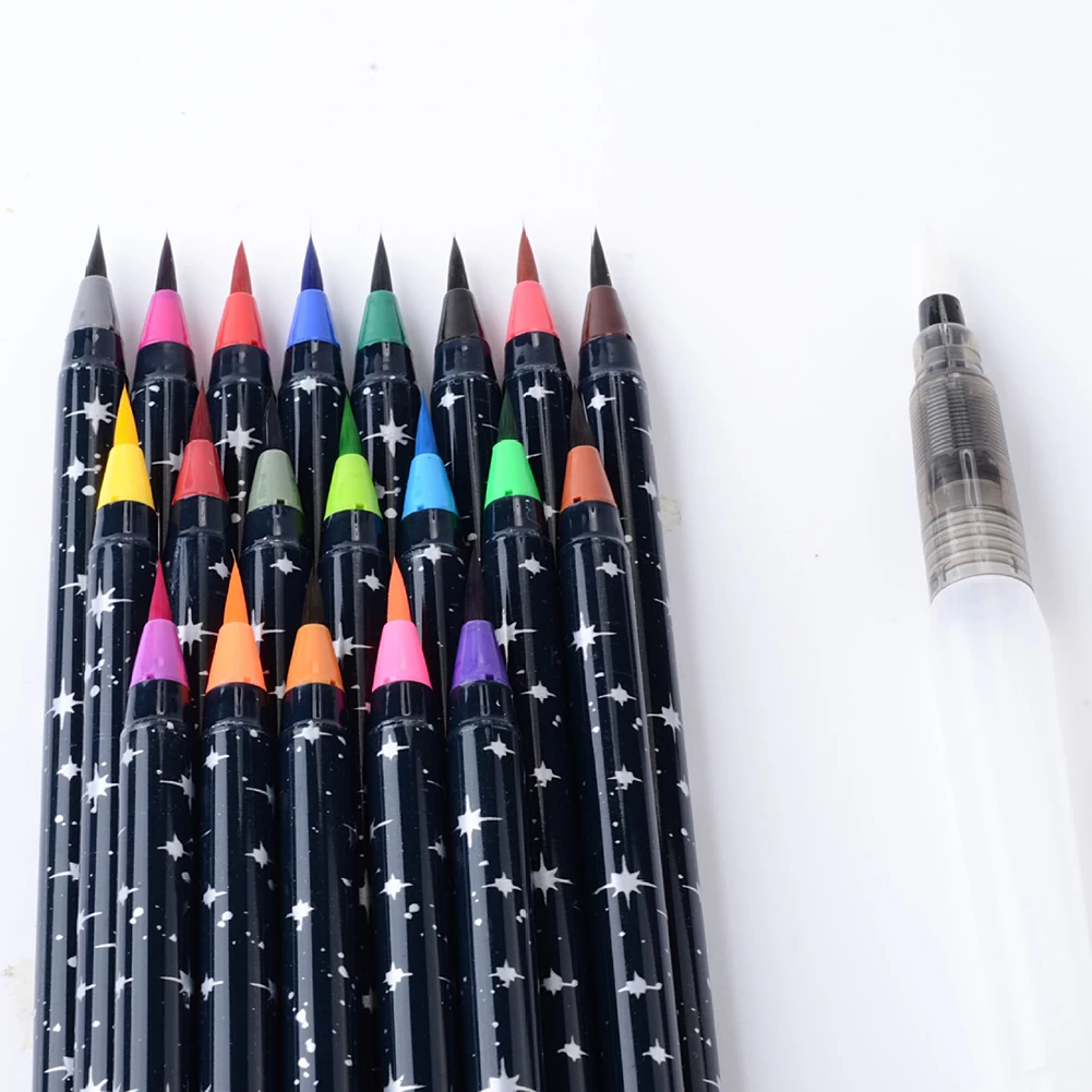 Набор кистей для рисования и каллиграфии 20 цветов |