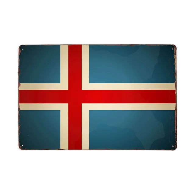 

Country Flag Vintage Metal Sign Tin Painting Bar Pub Club Home Decor Wall Art Painting British / German / Italian Flag Plaque