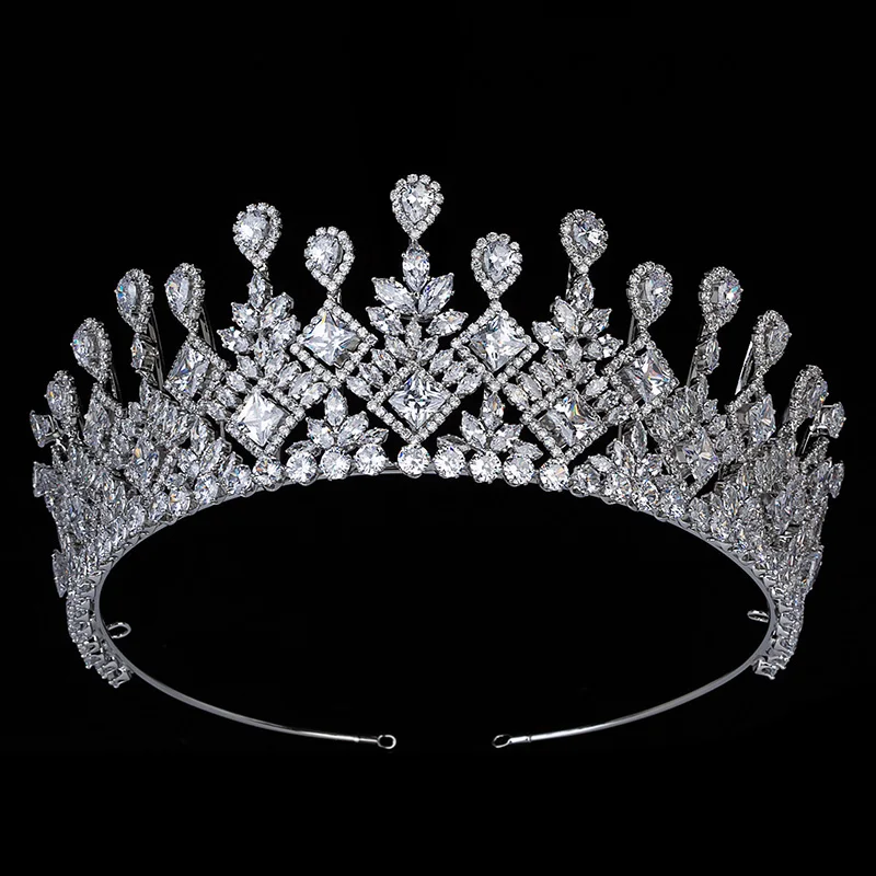 

Tiaras and Crown HADIYANA Vintage Gorgeous Women Hair Jewelry Bridal Wedding Hair Accessories Cubic Zircon BC5717 Corona Princes